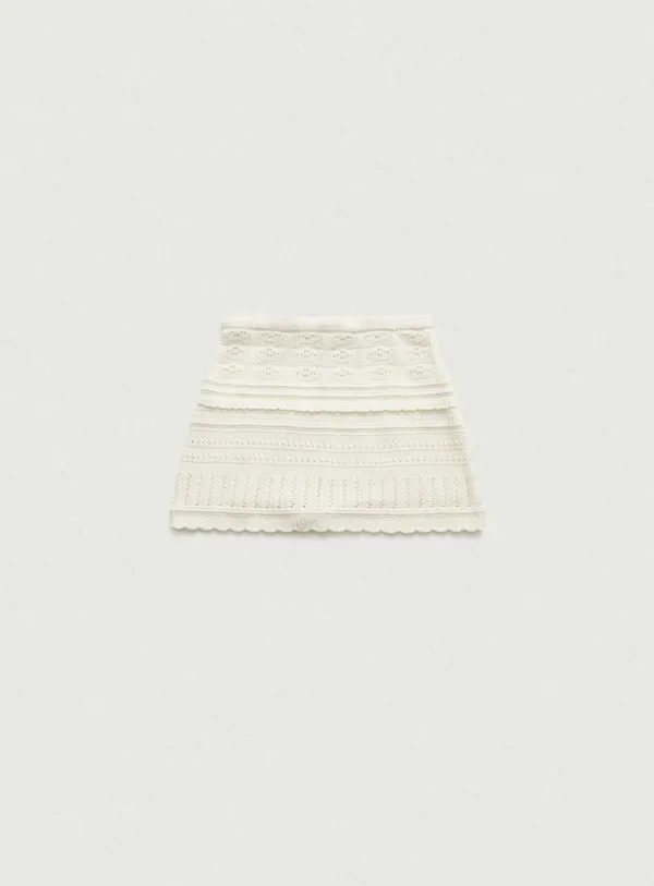 Karin Scallop Knit Skirt_Cream