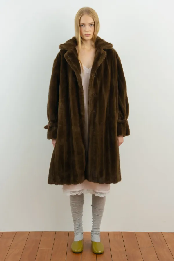 Maxi Fur Jacket (Brown)