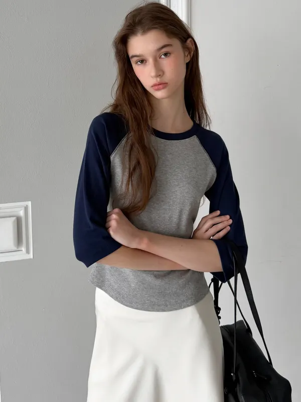 SOFT RAGLAN T-SHIRT - NAVY