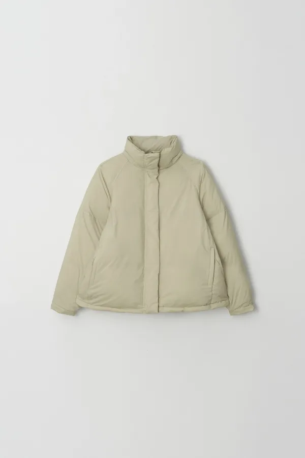 High Neck Down Jacket (light khaki)