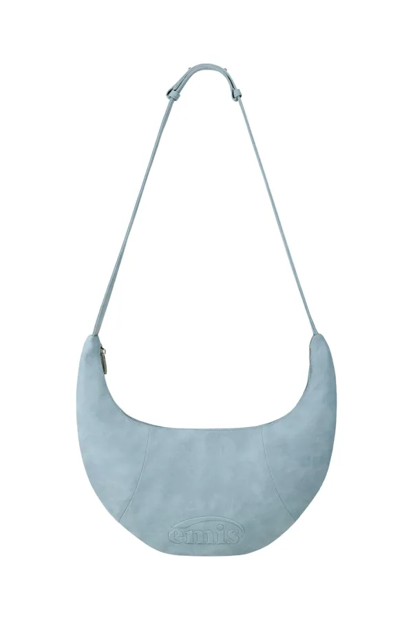 LOGO EMBOSSED HALF MOON BAG-LIGHT BLUE
