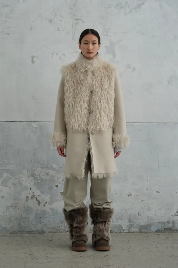 Textured Wool Shawl Collar Coat [10/15예약배송 - melange grey]