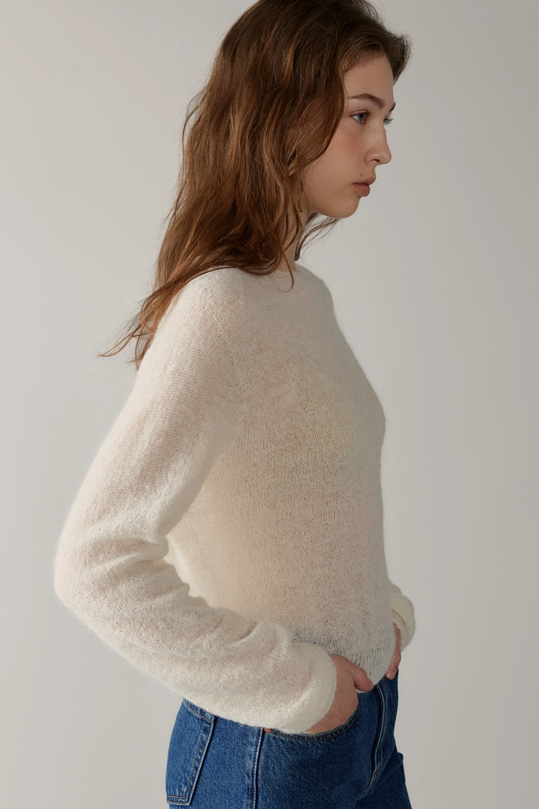 블랭크공삼 alpaca sheer pullover (ivory) 상품 이미지 2