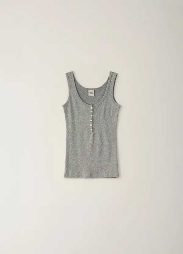 Modern Button Sleeveless - Gray