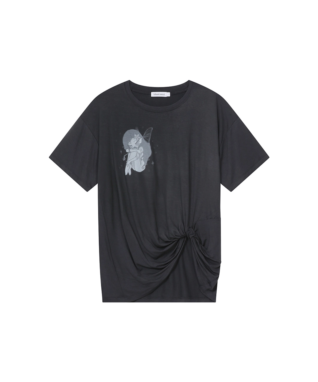 미세키서울 [Hannah X Misekiseoul] Hannah fairy twist short sleeve CHARCOAL 상품 이미지 1