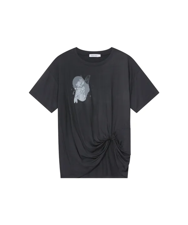 [Hannah X Misekiseoul] Hannah fairy twist short sleeve CHARCOAL