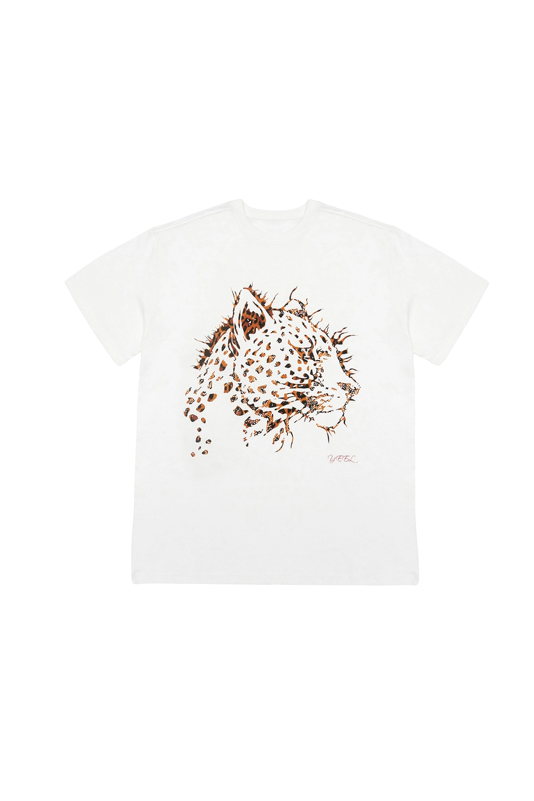 와이이이엘 CHEETAH GRAPHIC OVERSIZED T-SHIRT WHITE 상품 이미지 1