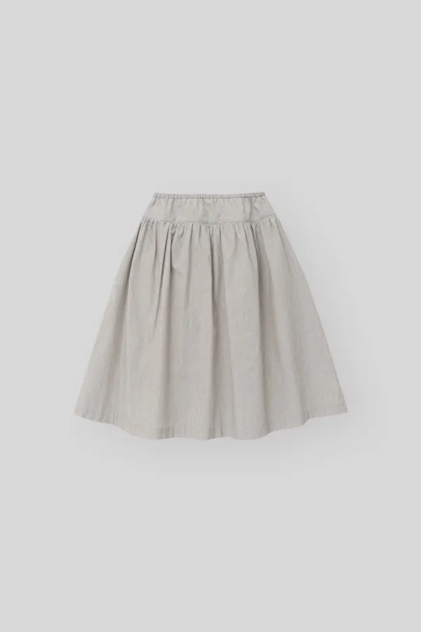 Horn button skirt (oat stripe)