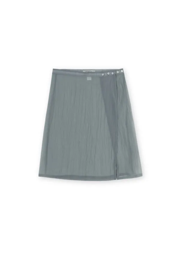 W Wrap Skirt, Blue Grey