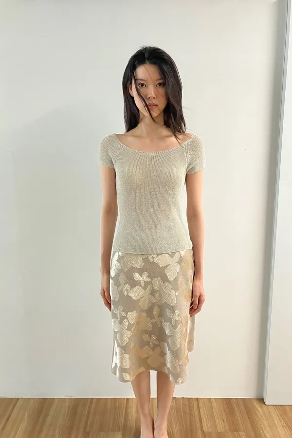 [3RD] Floral Jacquard Skirt