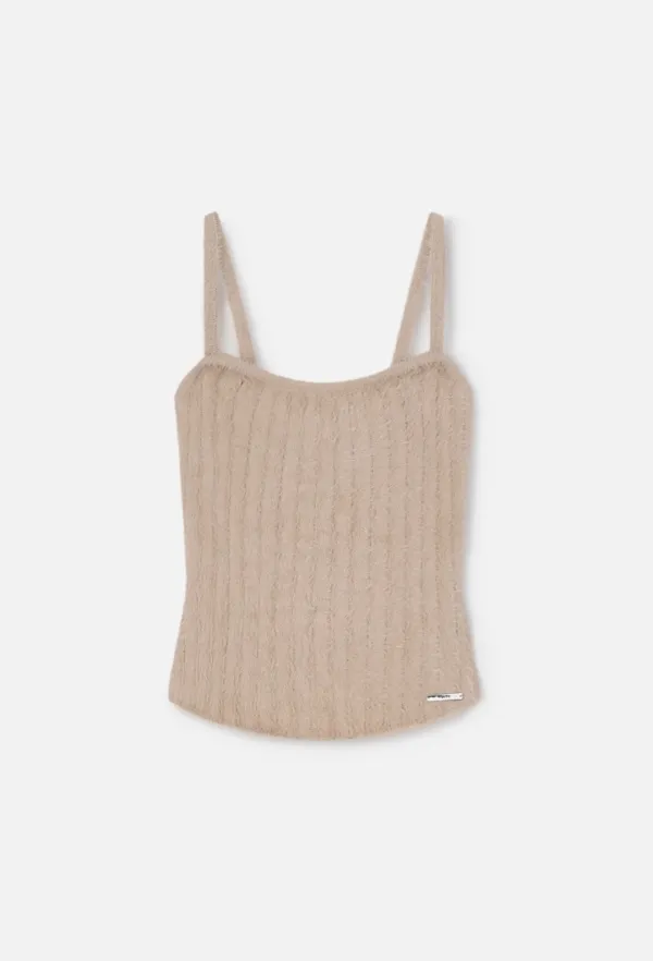 Mielle Knit Sleeveless Top (Beige)