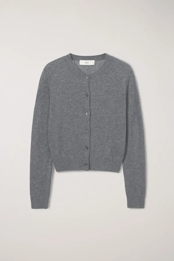 ESSENTIAL CREWNECK KNIT CARDIGAN MELANGE GREY_UDSW6A209G2