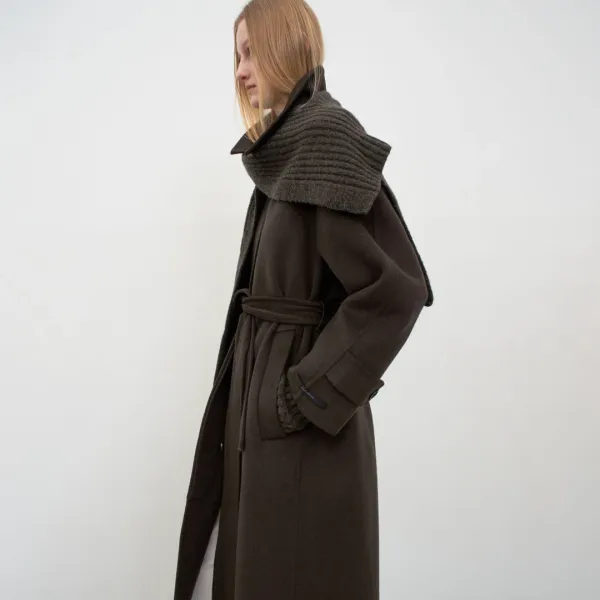 (CT-1454)KNIT SET BALMACCAN HANDMADE LONG COAT S