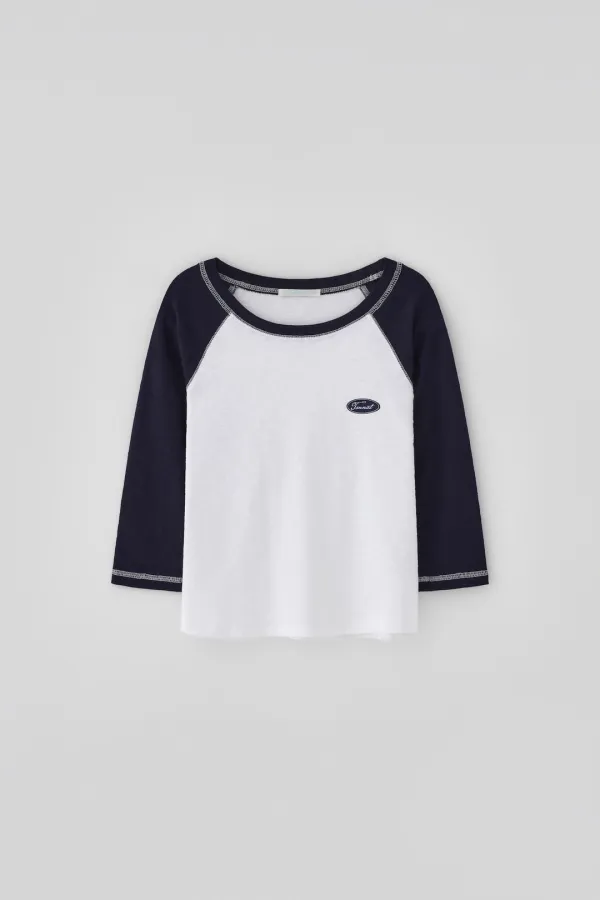 T/T Raglan logo top (navy)