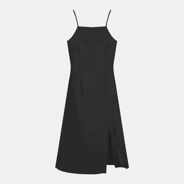 sheer slit layered ops (black)