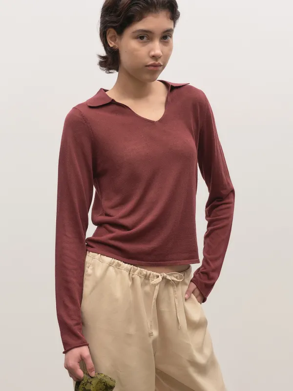 Collar summer knit (버건디)
