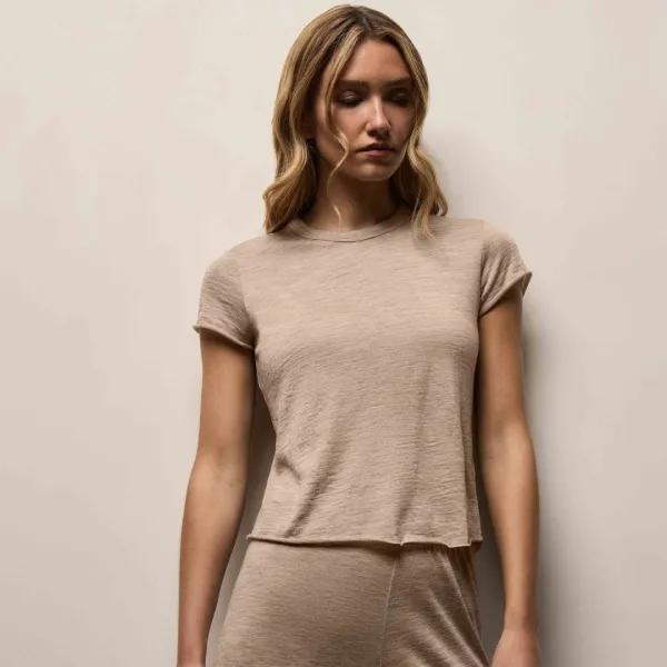 Wool Jersey Lounge Tee - Soft Beige