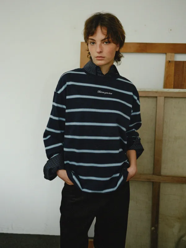 Oversized Stripe T-shirt (navy)