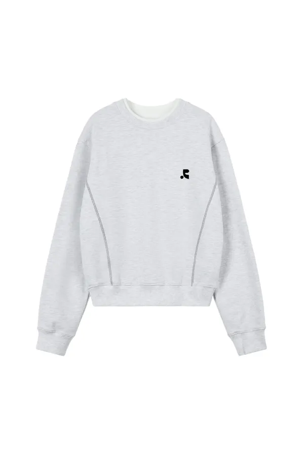 LAYERED SWEATSHIRT - LIGHT GREY