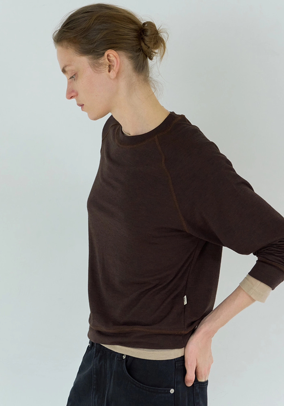 이브세이지 MTM sleeve Tee (Brown) 상품 이미지 2