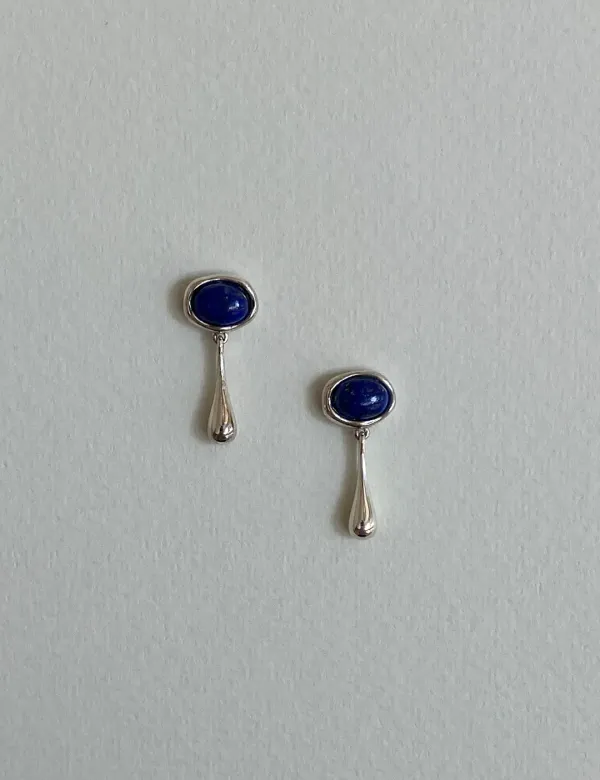 Audrey Stone Earrings In Lapis