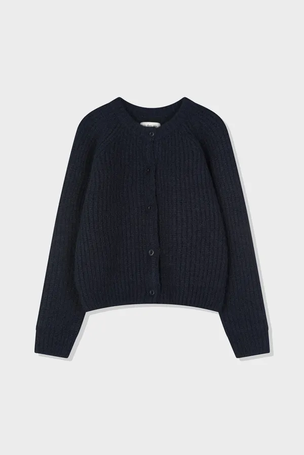 snug heavy cardigan - navy