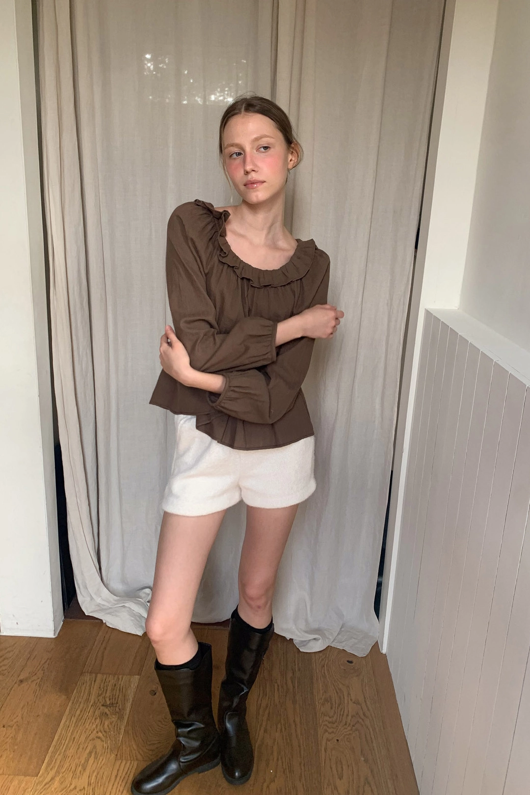 리리수 Maree Blouse / Brown 상품 이미지 3