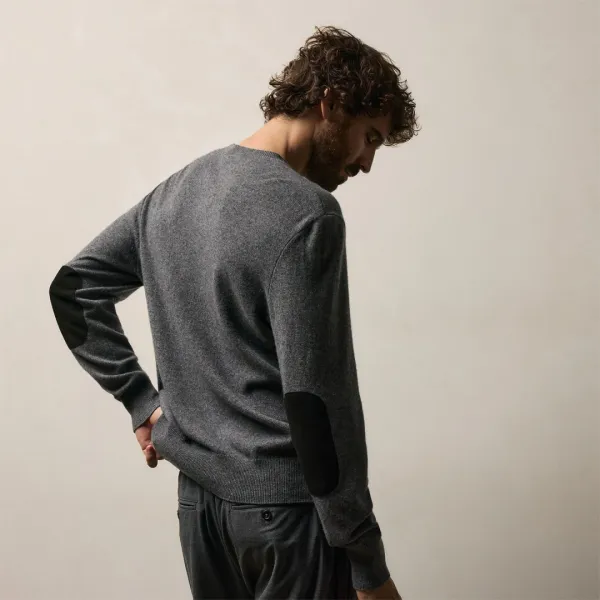 Italian Spun Cashmere Sweater - Mid Grey