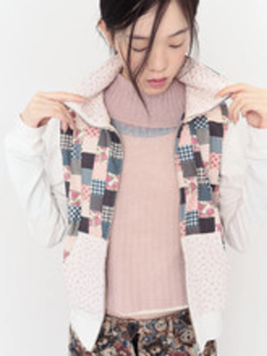 무음 Patchwork Knit Blouson (Ivory) 상품 이미지 3