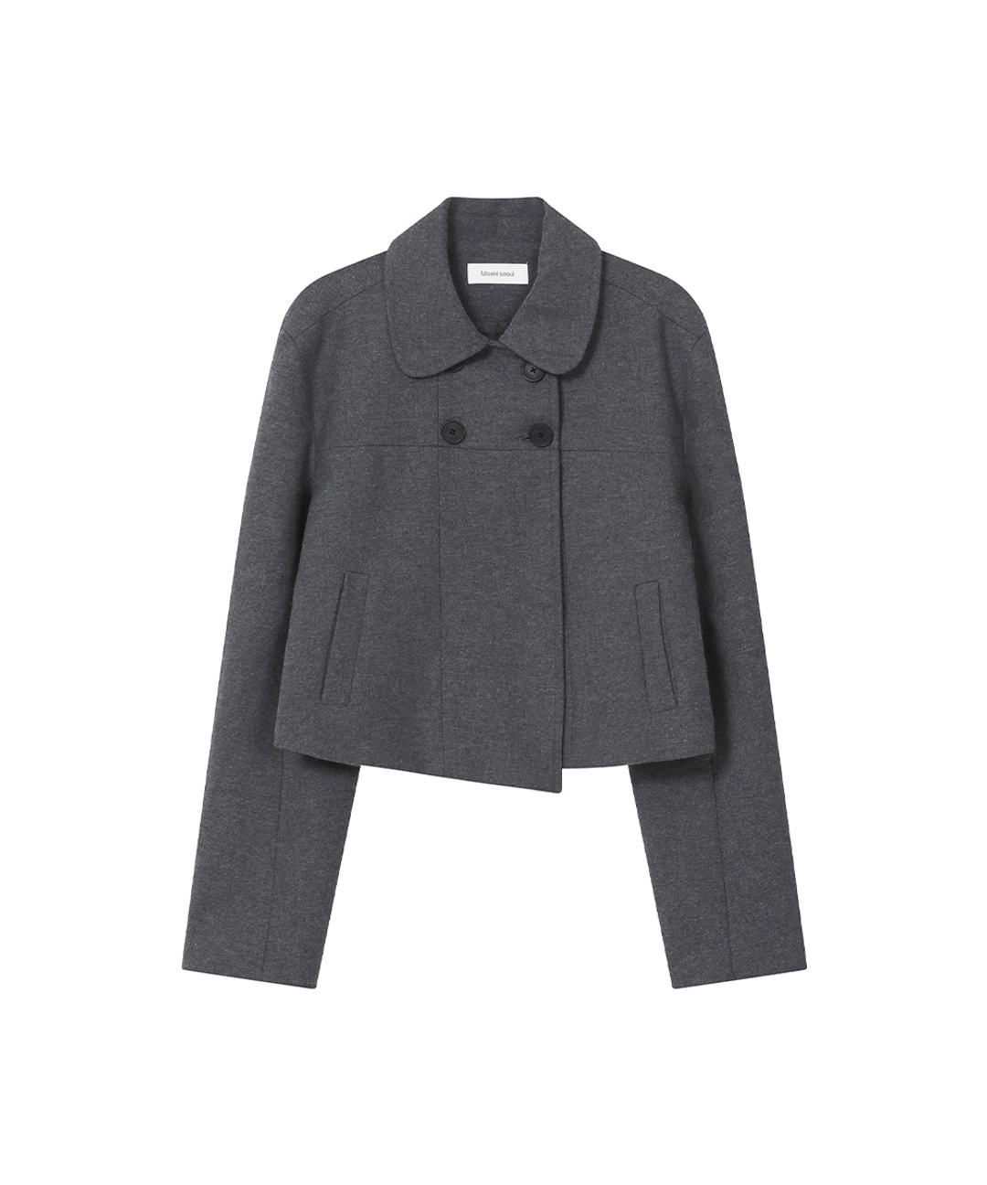 미세키서울 Wabi round collar double jacket DARK GREY 상품 이미지 2
