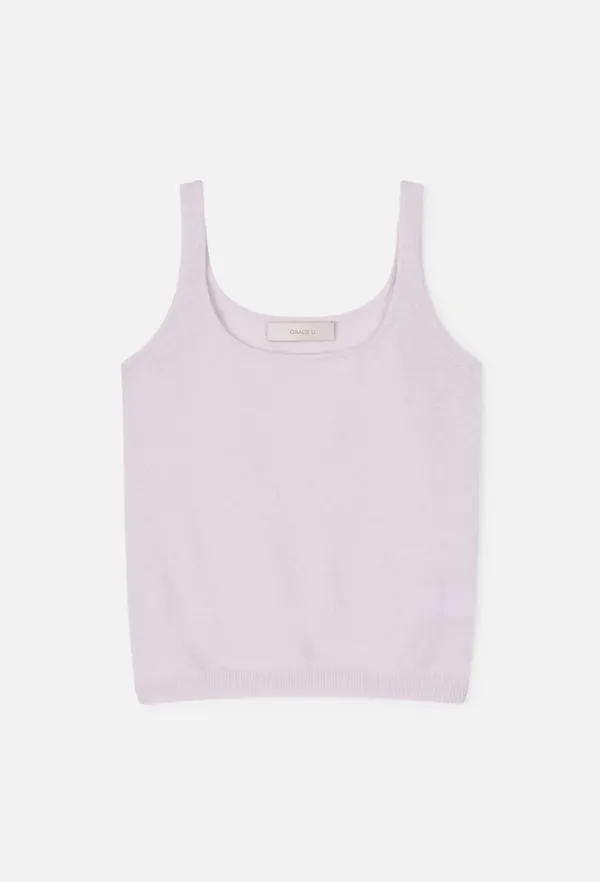 Cashmere Sleeveless Knit Top (Lavender)