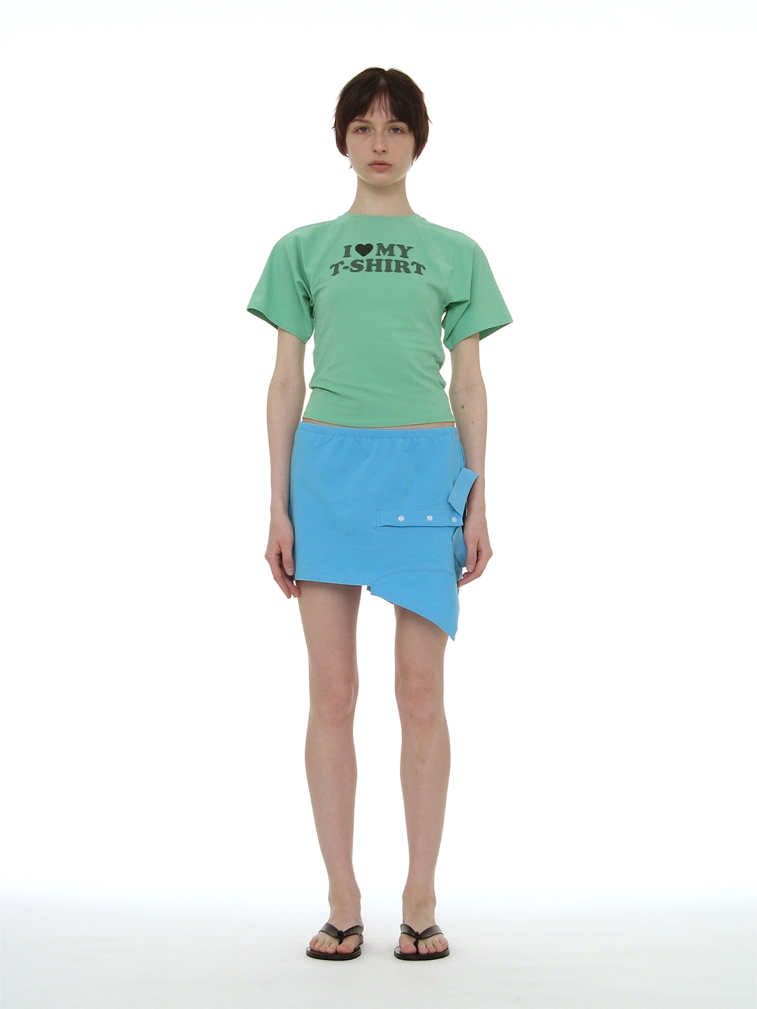 파르티멘토 [WOMEN] BAT SLEEVE ILT PRINTED TEE_EMERALD 상품 이미지 2