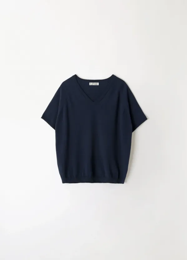 Fresh Cotton V-Neck Knit - Classic Navy
