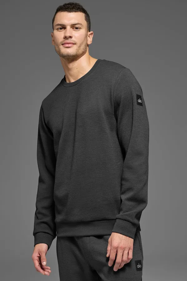 Waffle Lounge Long Sleeve Crew - Anthracite