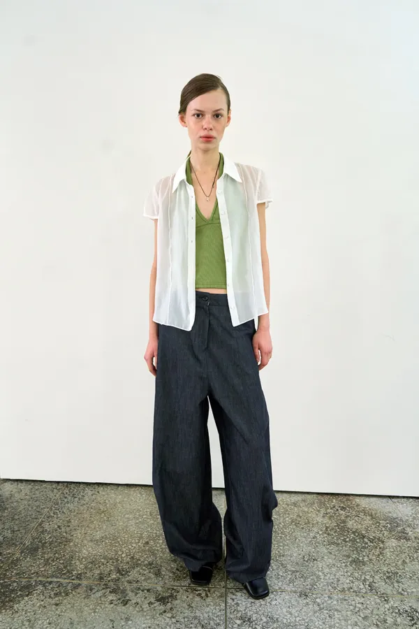 Camille viscose sheer-shirt