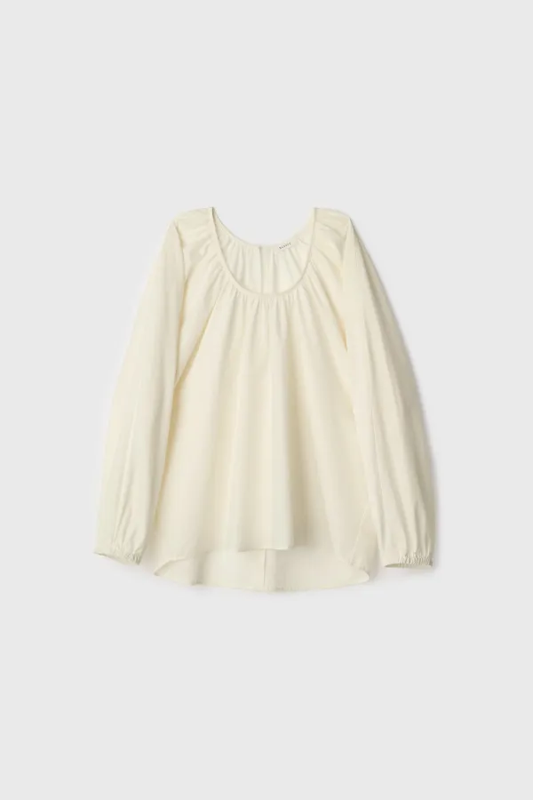 Cotton Gather Blouse (Cream)