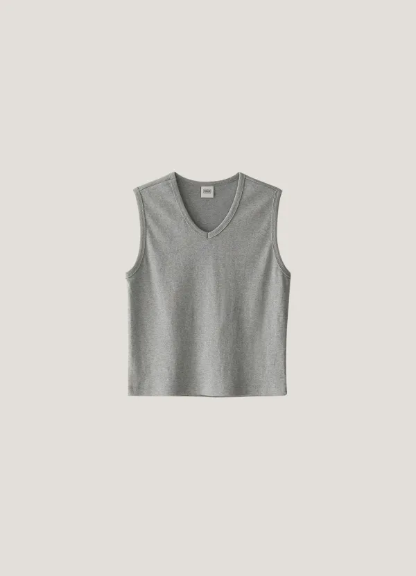 Double V-neck Sleeveless - Gray (5월 말 순차배송)