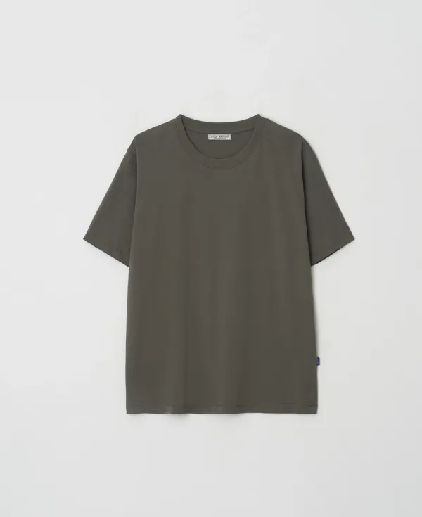 Boxy Fit Cotton Tee_KHAKI
