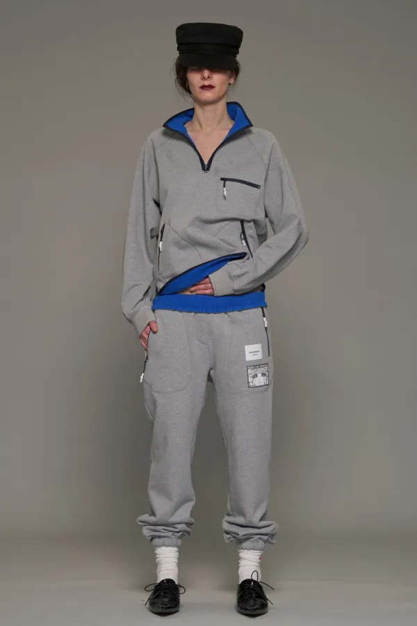 FW26 GRAY REVERSIBLE HALF-ZIP SWEATSHIRT