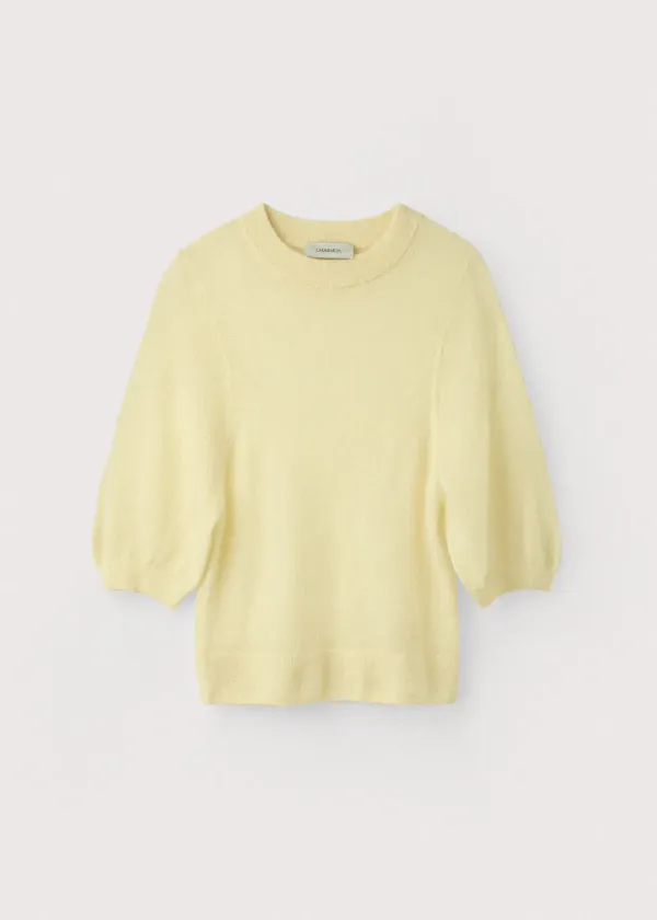 Italian mohair sheer pullover_Lemon