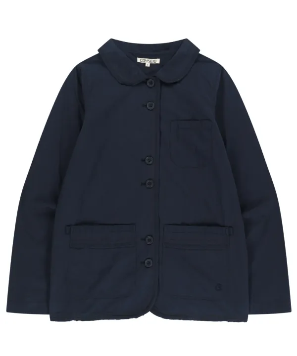 RAW EDGE COTTON JACKET NAVY