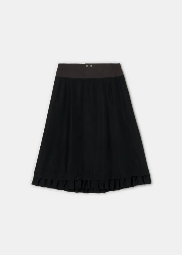 Frill Midi Skirt(Black)