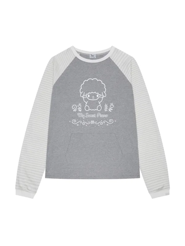 MY SWEET PIANO LONG SLEEVES [HEATHER GREY]