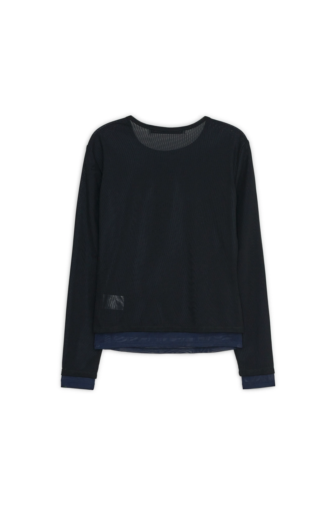 썬번프로젝트 MESH LAYERED LONG SLEEVE TOP, BLACK 상품 이미지 1