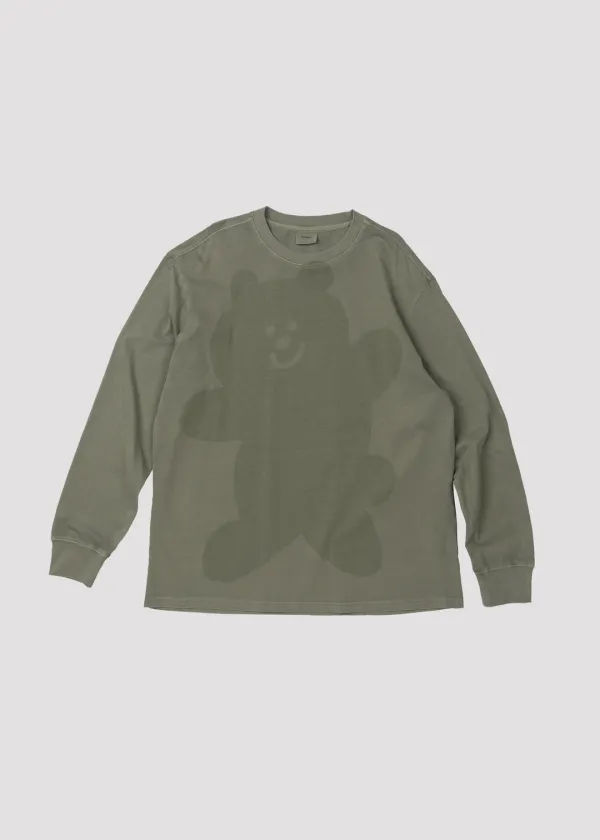 PIGMENT LONG SLEEVE T SHIRT BEAR KHAKI