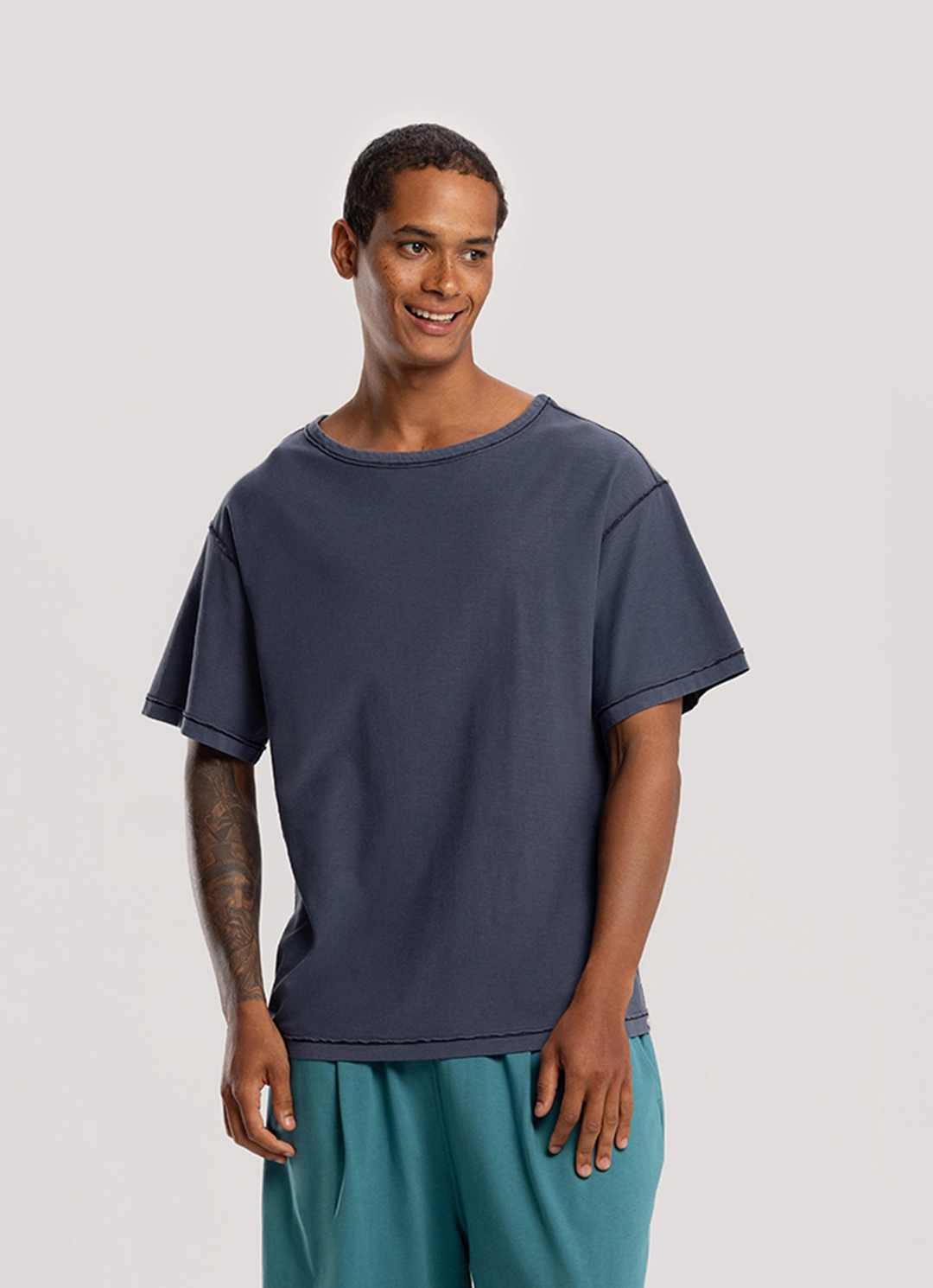 부디무드라 Sunny short sleeve (Unisex)_Dark Sapphire 상품 이미지 3
