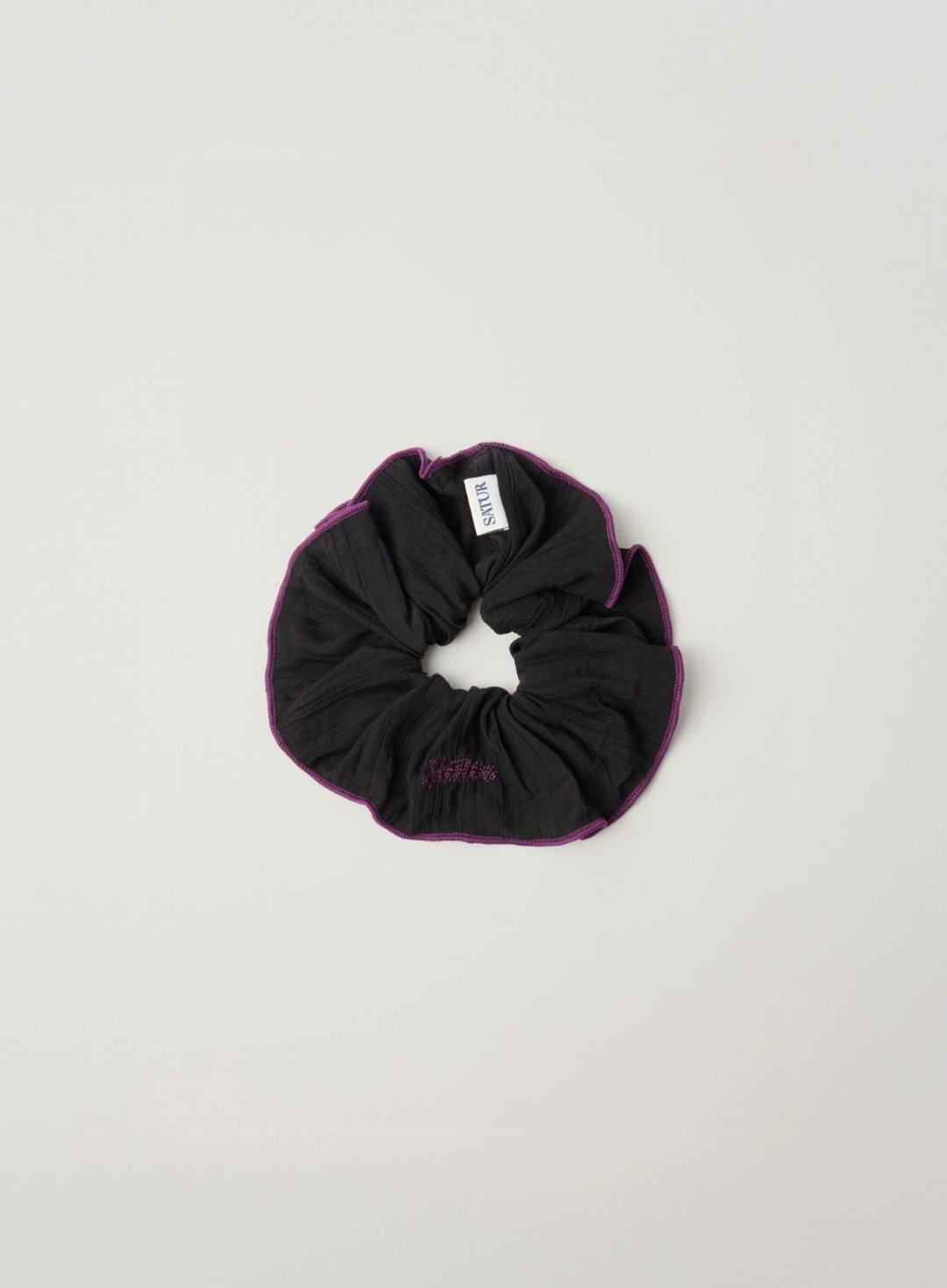 세터 (W) Wrinkle Color Block Scrunchie - Black 상품 이미지 1