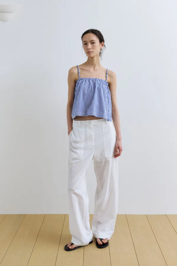 holiday sleeveless blouse_blue stripe - PORTOFCALL