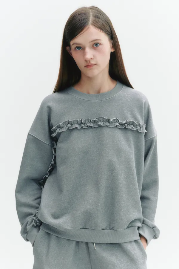 Pigment Frill Sweatshirt Charcoal