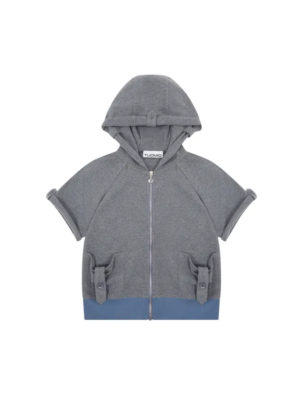 ROLLING HOODED ZIP-UP [CHARCOAL]